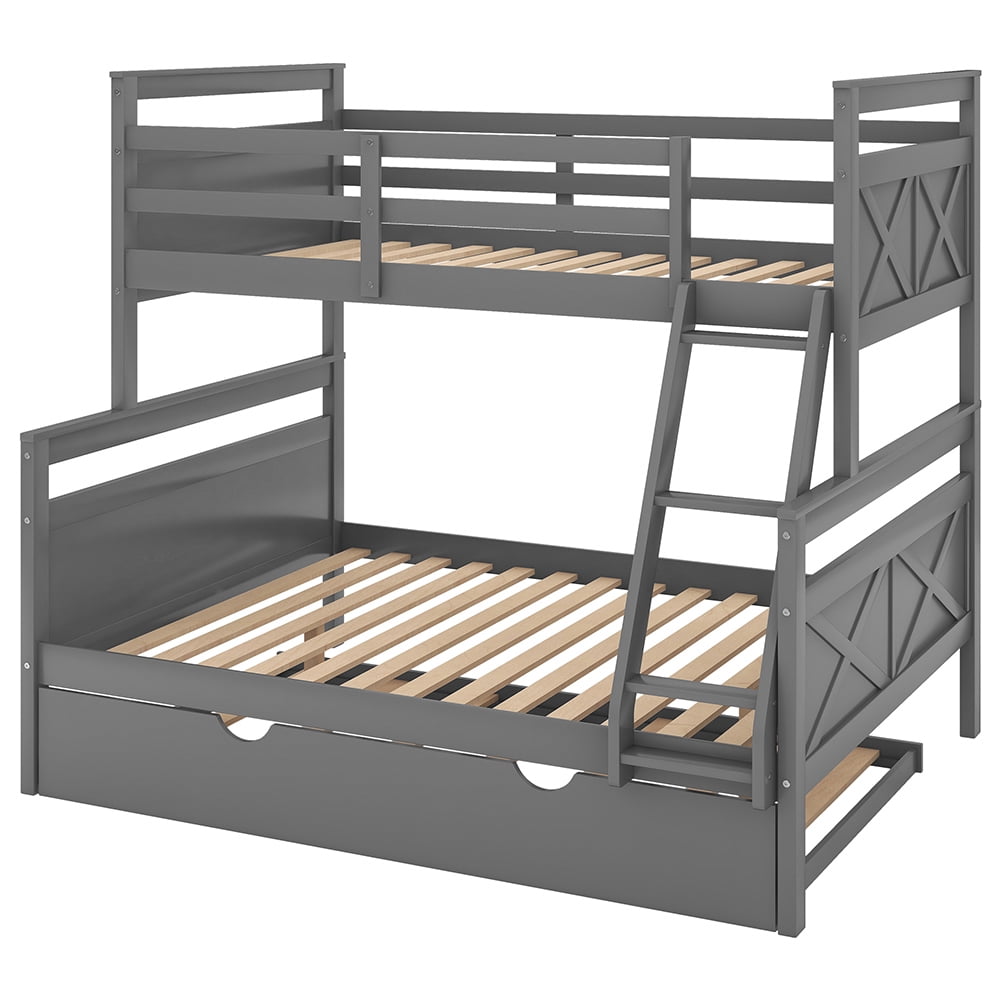 Kadyn Twin Over Twin Bunk Bed with Ladder, Bunk Bed for Family, Teens,No Box Spring Needed