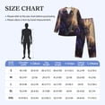 thumbnail image 4 of Honeii Purple Flower Lazy Cat Pattern Mens Pajamas Set,2pcs Men's Lounge Long Sleeve Sleep Shirt and Pajama Bottoms Sleepwear Set,Mens Pjs Sets-Large, 4 of 7