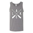 thumbnail image 2 of Wild Bobby, Lake Cross Paddles, Men Graphic Tank Top, Heather Grey, Medium, 2 of 4