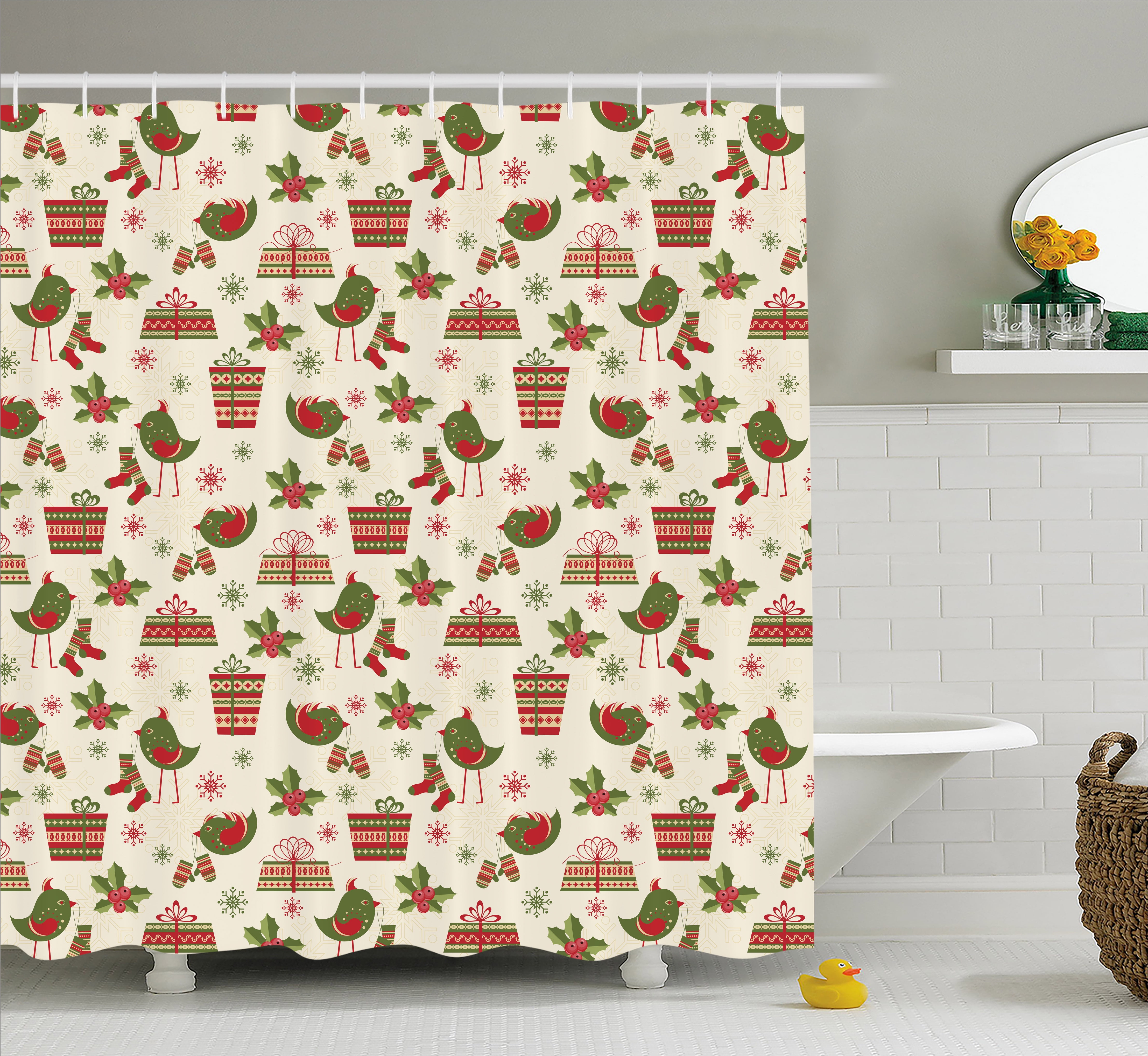 Christmas Shower Curtain, Surprise Boxes With Rich Patterns And Holiday Christmas Shower Curtain, Surprise Boxes With Rich Patterns And Holiday