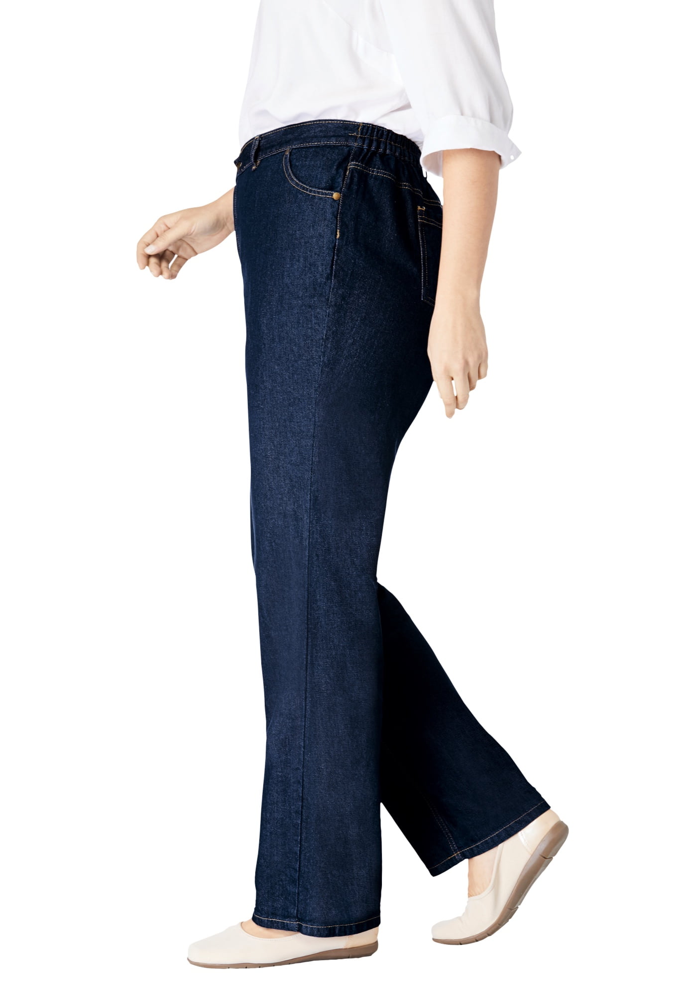 women's side elastic waist jeans