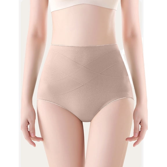 Ashirexll High Waisted Underwear for Women, Ladies Underwear Panties, Solid Color High Waist Plus Size Underwear