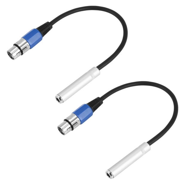 2X Clavija de Pin 6.35 mm 1/4 Pulgada Trs A Xlr Macho A Hembra Cable Enchufe de 3 Pines Hembra Adaptador Xlr para Cable de Micrófono Estéreo Cable de Audio