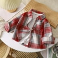 thumbnail image 6 of TOWED22 Toddler Baby Boys Plaid Flannel Shirt Long Sleeve Button Down Shirts(Red,3-4 Y), 6 of 7