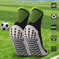 thumbnail image 2 of 3 Pairs Non-slip Football Socks, Breathable Sports Socks Wear-resistant Sports Socks Non-slip Socks For Football, Basketball, Hockey, Sports, 2 of 5