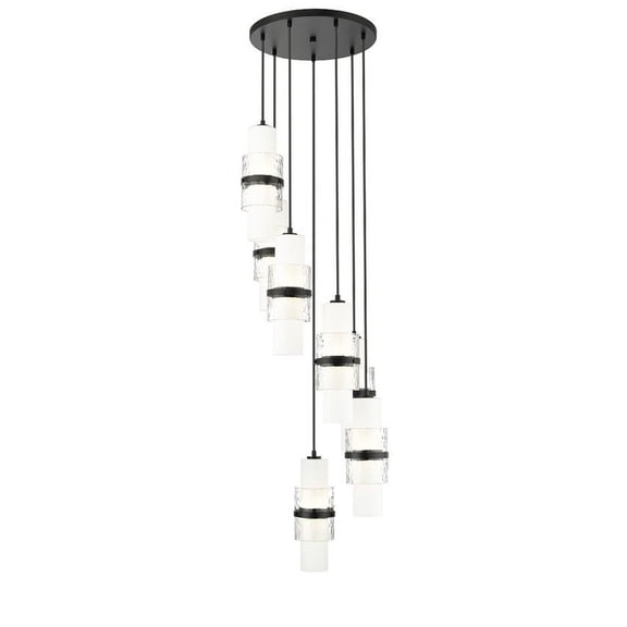 1946P-7R-MB-Z-Lite-Cayden - 7 Light Chandelier In Modern Style-16.75 Inches Tall and 18 Inches Wide-Matte Black Finish