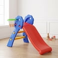 thumbnail image 6 of Kadyn 2 in 1 Toddler Slide Kids Slide for Age 3-8, Freestanding Kids Slide with Climber, Basketball Hoop, Red, 6 of 6