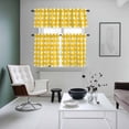 thumbnail image 4 of Yellow Plaid Kitchen Curtains Sets for Windows 36 Inch Length, Watercolor Grid Checker Gingham Farmhouse Rod Pocket Window Treatments Tier Curtains and Valances Set for Bedroom/Bathroom, 4 of 8