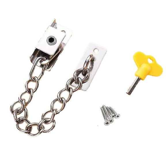 Stainless Steel Window Chain Lock,guard Door Restrictor Child Window Safety Security Chain Lock