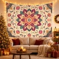 thumbnail image 3 of Floral Mandala With Paisley Pattern on Beige, Peaceful Boho Style for Boho Decor Lovers, Mandala Wall Art, Housewarming Gift, Tapestry Wall Hanging for Bedroom and Living Room, 3 of 7
