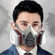 thumbnail image 1 of Repuesto de mascarilla purificadora de aire con carbón activado | Respirador con correa ajustable gris azul | Filtro de gel de sílice transpirable para seguridad en la construcción, jardinería, 1 of 6