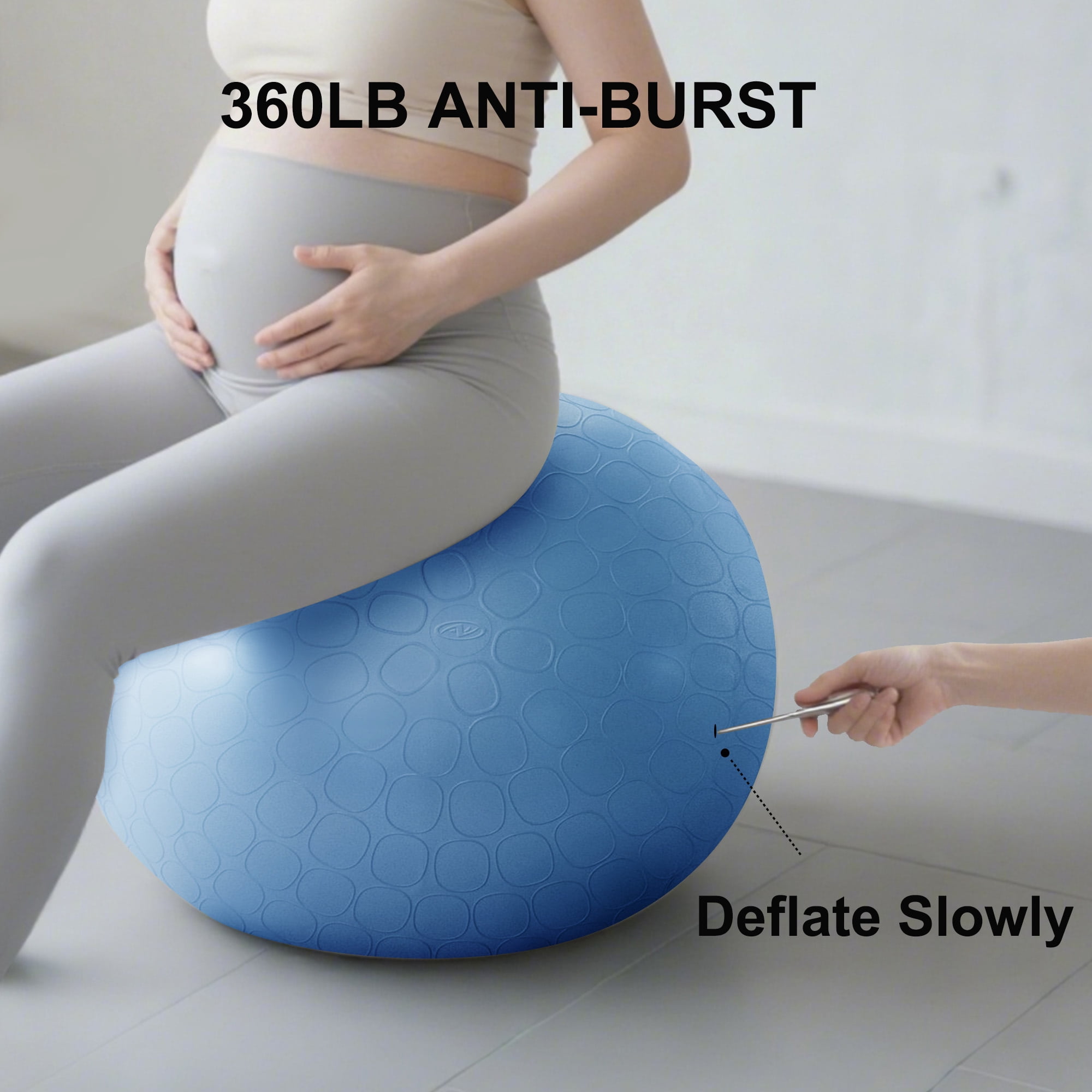 Athletic Works 65cm Exercise Yoga Ball, Anti Burst Free Air Pump for Gym Workout