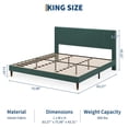 thumbnail image 2 of Ataucjin Twin/Full/Queen/King Size Platform Bed Frame, Modern Twin Bed Frame with Upholstered Headboard and Strong Metal Slats Support, No Boxing Spring Needed, Easy Assembly, 2 of 7