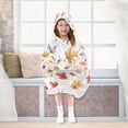 thumbnail image 7 of FORMRS Wearable Blanket Hoodie with Sleeves for Kids Cozy Flannel Sweatshirt, Watercolor Autumn Leaves, 7 of 7