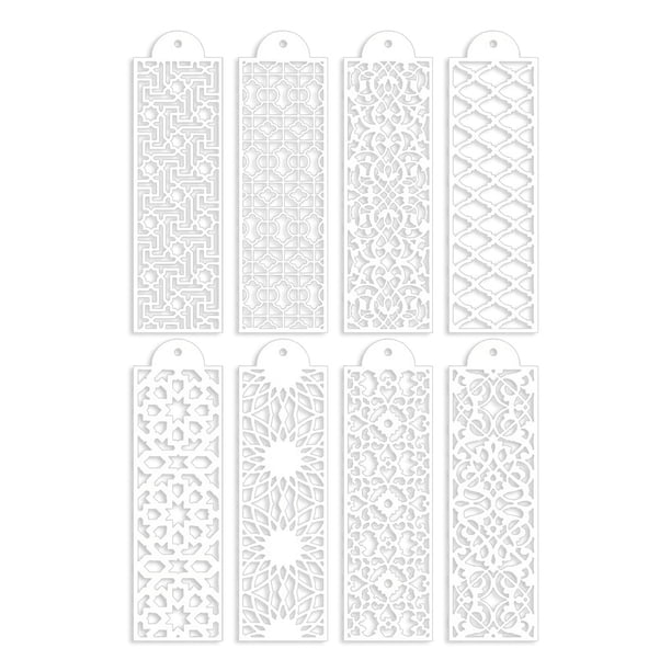 Toystoory Molde de crema de encaje de 8 piezas, plantilla de borde de pastel, diseño hueco de postre, herramientas para hornear bodas, molde, juego de Utensilios de cocina Toystoory HA016275-00