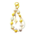 thumbnail image 3 of Llavero con cuentas, pulsera, llavero, pulsera, mochila, decoración, llavero de coche, abalorio decorativo, llavero, regalo de compromiso , AMARILLO, 3 of 9
