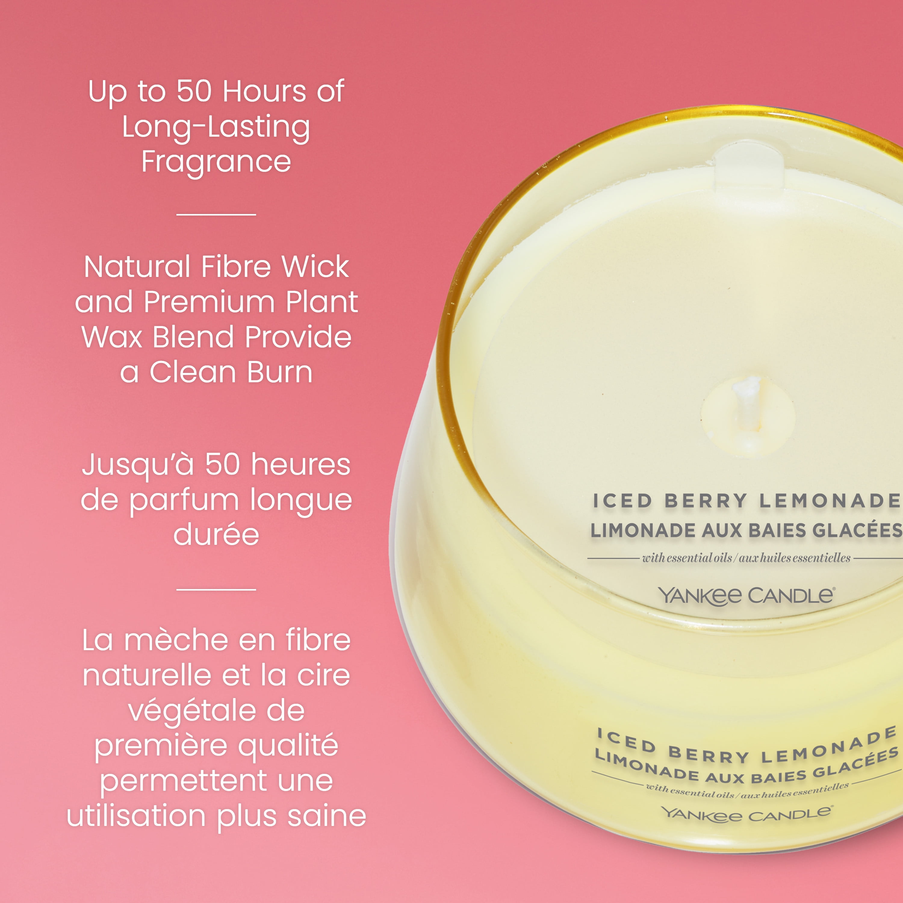 Yankee Candle Scented Candle, Iced Berry Lemonade, 10 oz, Studio Collection, Up to 50 Hours of Burn Time, 1 Wick