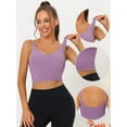thumbnail image 3 of DARING DIVA Sports Bra Medium Support Workout Longline Yoga Tank Top S Purple, 3 of 6