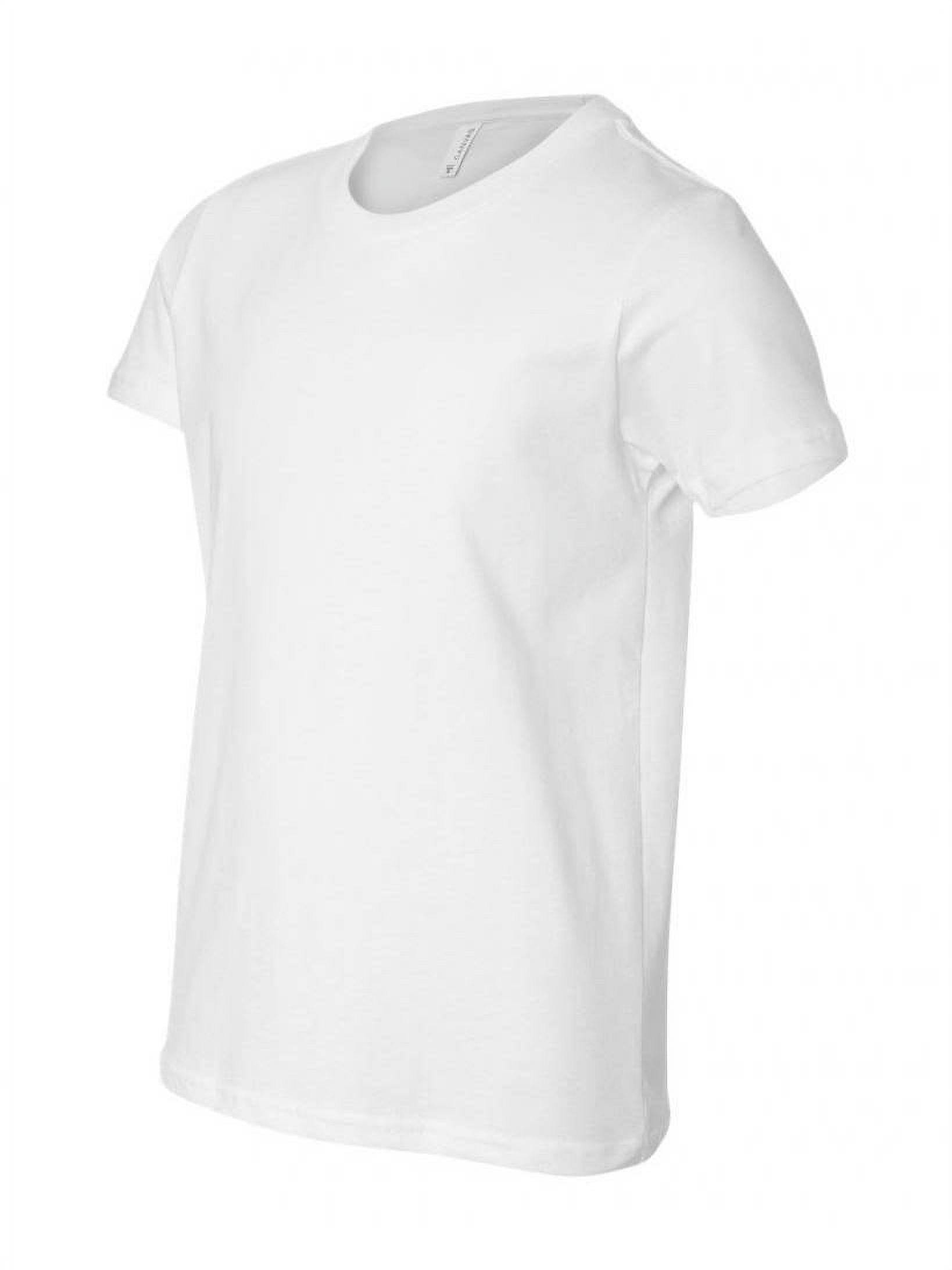 T-Shirt à Manches Courtes Col Rond pour Jeunes - Blanc - Grand