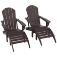 thumbnail image 4 of Polytrends  Laguna Hdpe All Weather Outdoor Patio Foldable Adirondack Chairs With Ottomans (5-Piece Set) Dark Brown, 4 of 4
