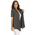 thumbnail image 2 of MOA Collection Casual Open Front Short Sleeve Cardigan, 2 of 5