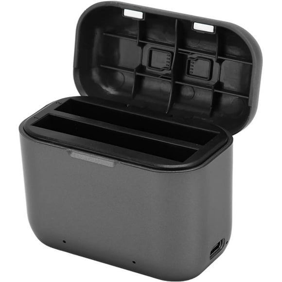 AIR-Fast Battery Hub for Insta360 X3, Smart Fast Charging Case with LED Indicator, Portable 2 Channel Battery Storage Station Replacement with Type C Cable
