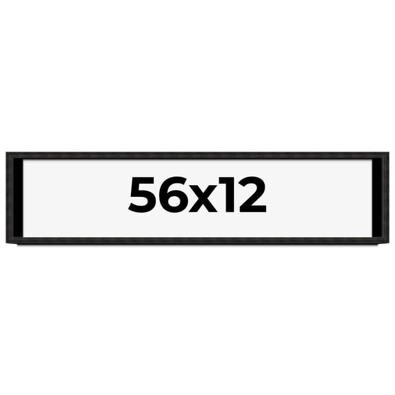 56x12 Shadow Box Black Rustic Barnwood Display Frame  | 1.125 Inch Deep | 0.875 Inch Moulding Width