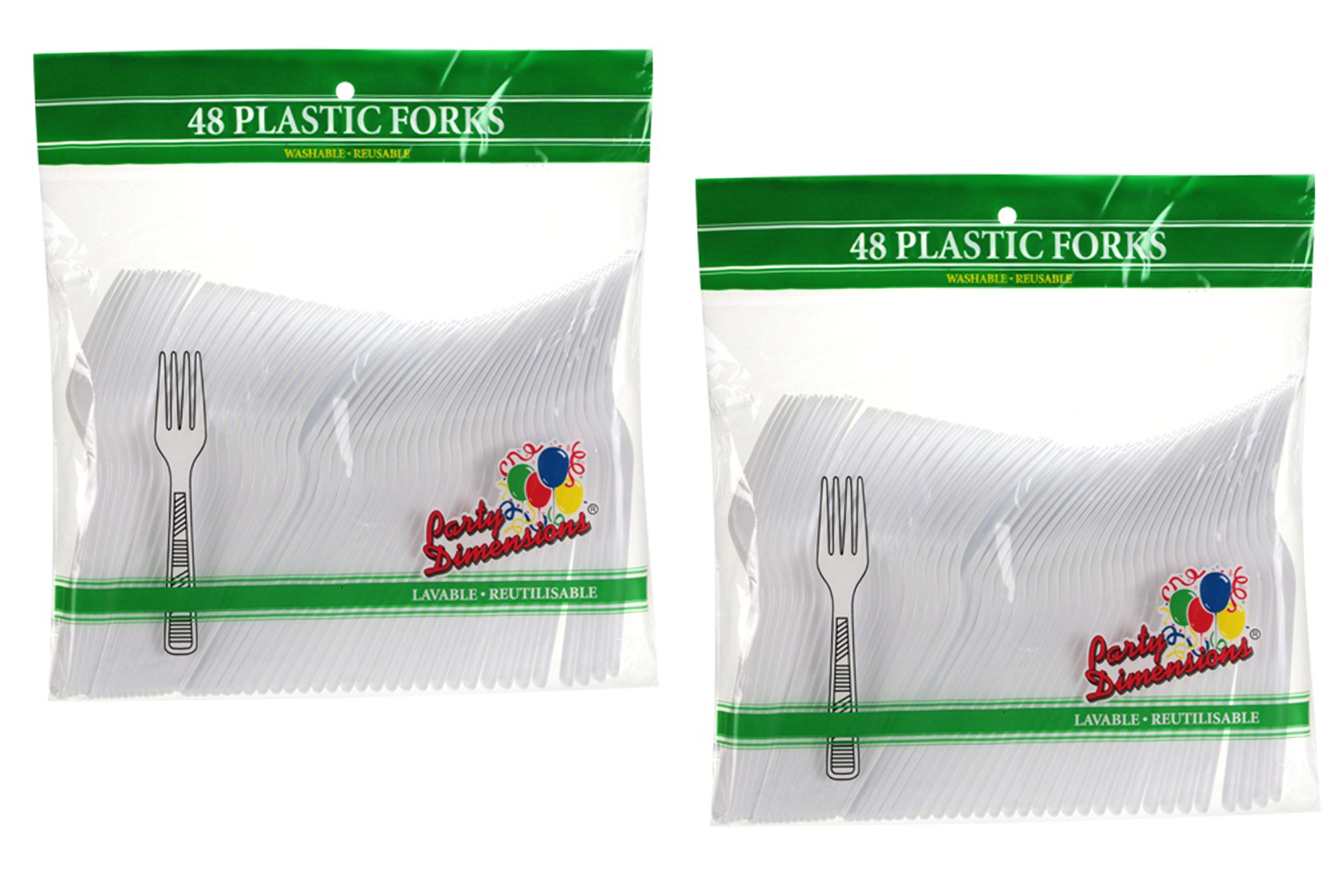 White Plastic Forks Party Utensils Tableware Lot of 96