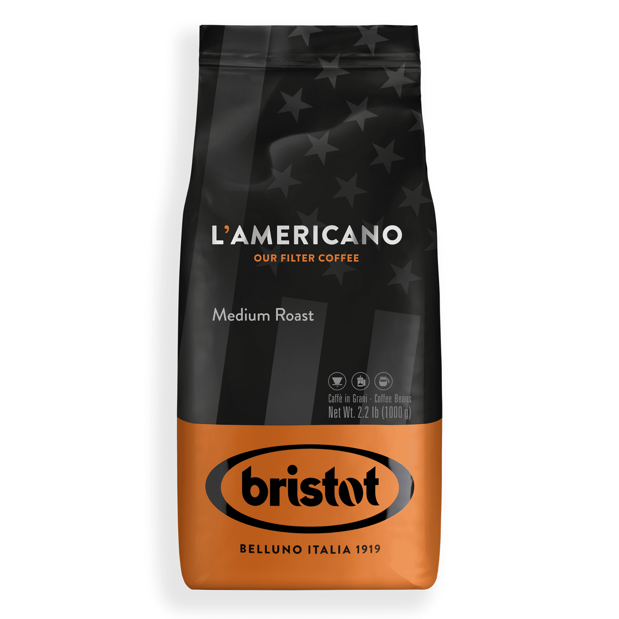 Bristot L‘americano Italian Filter Coffee Coffee Beans Medium Roast