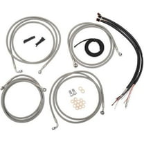 LA Choppers LA-8140KT2-16 Complete Handlebar Cable/Brake & Clutch Line/Wire Kit - Stainless Braided