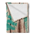 thumbnail image 2 of Nautical Soft Flannel Fleece Throw Blanket, Marine Themed Composition with Ship Wheel Anchor Shells and Starfish, Cozy Plush for Indoor and Outdoor Use, 60" x 80", Turquoise and Brown, by Ambesonne, 2 of 5