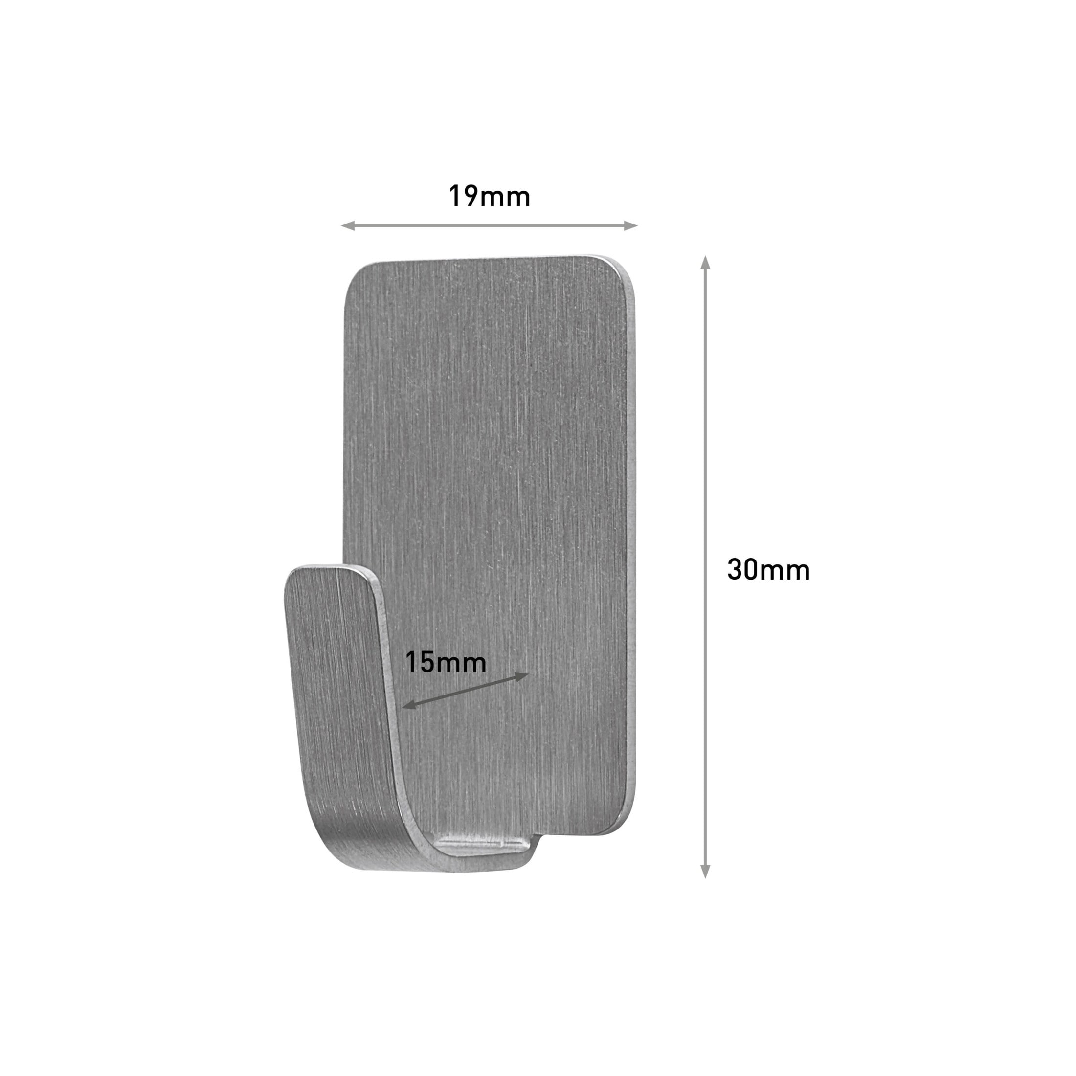 (2 pack) Command Small Stainless Steel Metal Hooks, 4 Hooks, 5 Strips per Pack