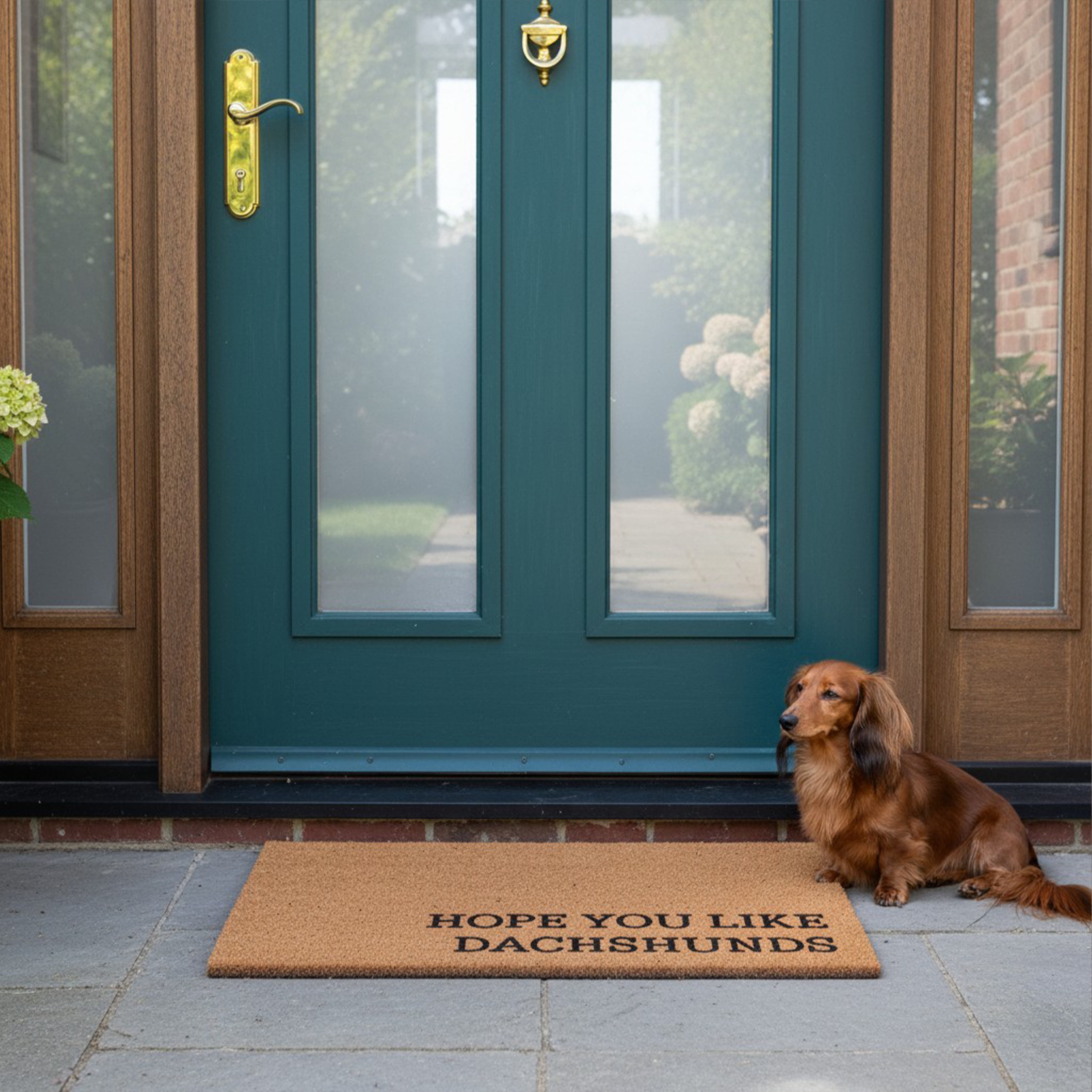 Hope You Like Dachshunds Non Slip Vinyl Backing, Front Doormat, Entryway Doormat, 17"x29"