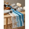 thumbnail image 2 of Table Runner Coastal Beach Starfish Table Decoration for Kitchen Dinning Watercolor Blue Wave Table Decoration for Indoor Outdoor Party Wedding Decor 13x90inch, 2 of 7
