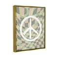 thumbnail image 4 of Stupell Industries Retro Peace Symbol Abstract Painting Gold Floater Framed Art Print Wall Art, 17 x 21, 4 of 10