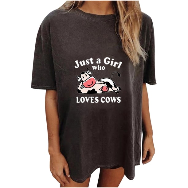 Moda mujer Casual cuello redondo manga corta impreso Tops camiseta señoras blusa suelta Pompotops hkajfhjk458357