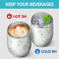 thumbnail image 4 of Floral 12oz Stainless Steel Insulated Wine Tumbler with Lid and Straw – Double Wall Vacuum Mug for Hot & Cold Drinks, 304 Steel Interior, Sweat-Free Design,Thanksgiving,Christmas, Spring,Flower, 4 of 5