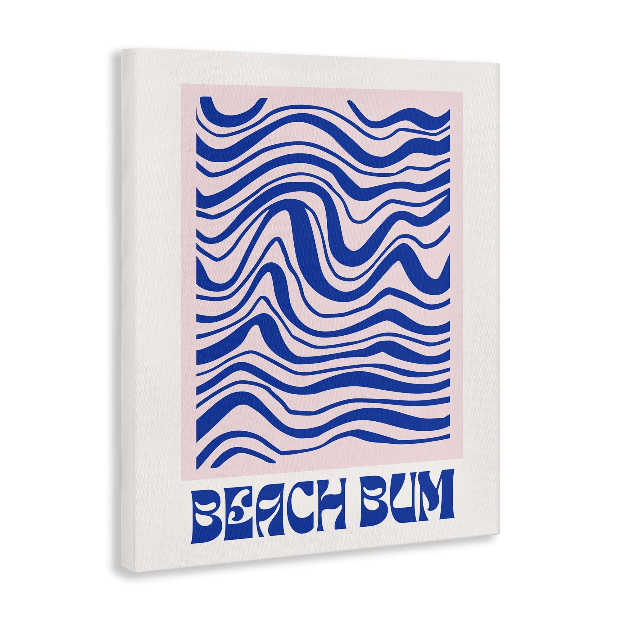 Stupell Industries Beach Bum Abstract Waves Text & Numbers Painting Wrapped Canvas Art Print Wall Art, 16 x 20