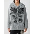 thumbnail image 2 of Women Y2K Zip Up Hoodies Grunge Graphic Sweatshirt Jacket Goth Aesthetic Vintage Hooded Streetwear, 2 of 6