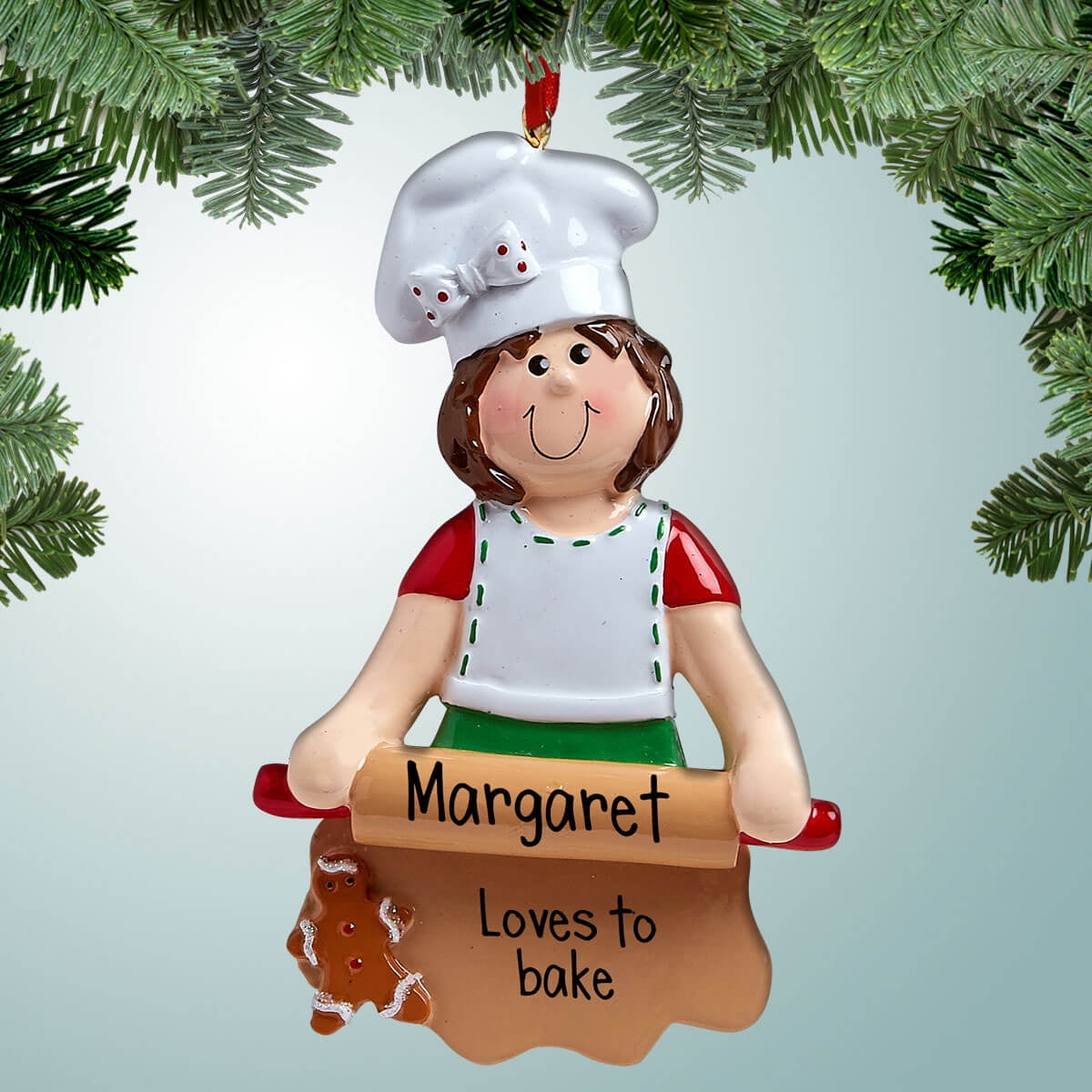 Personalized Baker with Gingerbread Christmas Ornament Gifts for