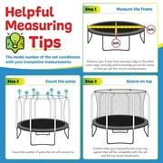 Machrus Upper Bounce Trampoline Net - Trampoline Safety Net Fits 11 ft Round Trampolines باستخدام 6 أعمدة منحنية - UV للتنفس واستبدال شبكة الترامبولين المقاوم للطقس للإطار العلوي