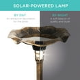 thumbnail image 4 of Best Choice Products Solar Lighted Pedestal Bird Bath w/ Planter, Integrated Panel - Bronze, 4 of 9