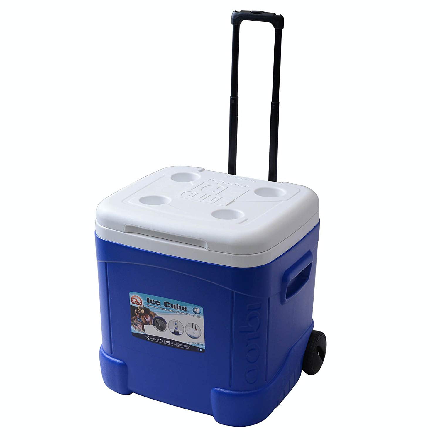 Igloo 45097 Ice Cube Roller Cooler 60-Quart Ocean Blue 