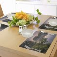 thumbnail image 4 of Ambesonne Forest Place Mats Set of 4, Lake Natura Netherlands, Standard Size, Green Purplegrey, 4 of 6