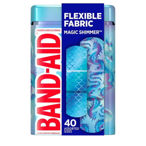 BAND-AID® Brand Flexible Fabric Magic Shimmer Bandages, Assorted, 30 Count