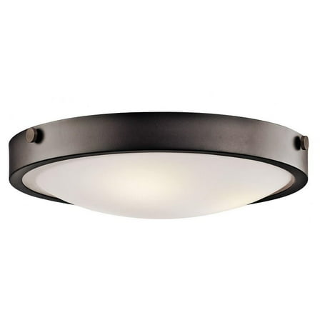 3 Light Flush Mount with Soft Contemporary Inspirations 5.5 inches Tall By 17.25 inches Wide-Olde Bronze Finish Bailey Street Home 147-Bel-1005551