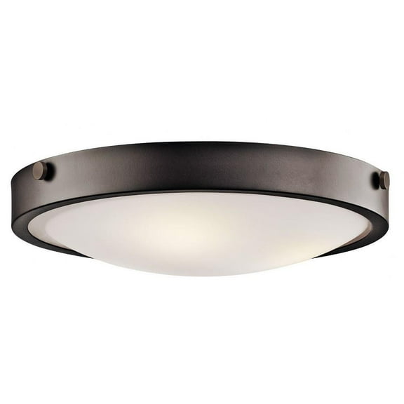 3 Light Flush Mount with Soft Contemporary Inspirations 5.5 inches Tall By 17.25 inches Wide-Olde Bronze Finish Bailey Street Home 147-Bel-1005551