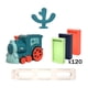 thumbnail image 2 of Bloques de construcción y apilamiento de trenes para niños y niñas. azul con 120 piezas, 2 of 9