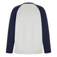 thumbnail image 5 of SSAAVKUY Men's Loose Crew Neck Sweatshirt Drop Shoulder Raglan Sleeve Loose Casual Pullover Color Block Tops Long Sleeve T-shirt Dark Blue 8, 5 of 6