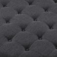 thumbnail image 4 of CQSXDA Large Round Upholstered Tufted Linen Wood Shelf Storage Coffee Table, For Living Room, Dark Charcoal, 4 of 6